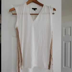 Jcrew v neck tank w metallic stripe on side